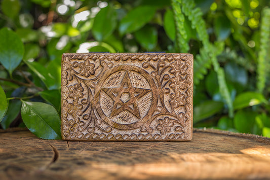 Carved Wooden Box | Pentacle